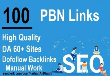 I Will SEO Service Post 100 HomePage PBN Dofollow Backlinks on DA 60plus Sites Rank Your Website