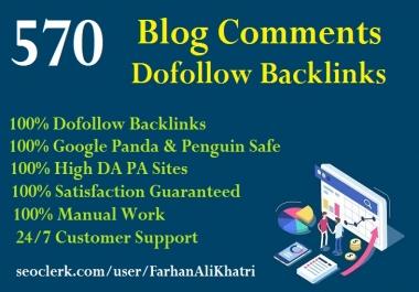 I Will SEO Service Do Manual 570 Blog Comments Dofollow Backlinks
