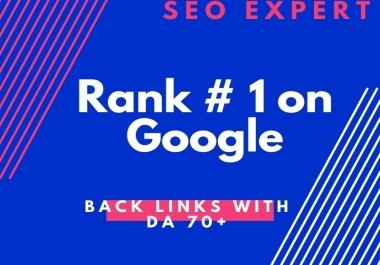 Back links with DA 70+ Site. High value Backlinks with high domain authority