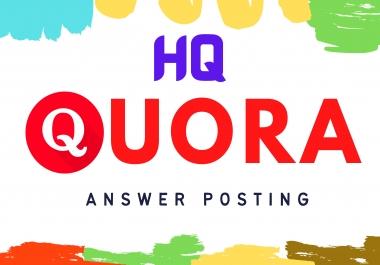 Promote your website with 5 HQ Quora Answer with your Keyword & URL