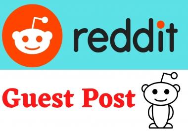 Write and publish 5 permanent Reddit DoFollow powerful Guest Post on High DA