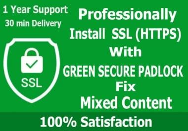I will configure http to https install ssl certificate or ssl fix wordpress site within 6 hours