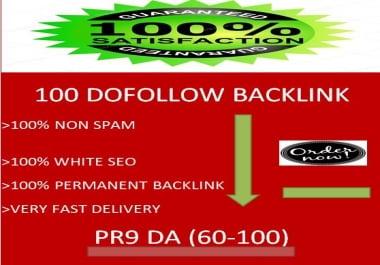i will provide 100 dofollow backlink with PR9 & DA 60-100 for seo ranking.