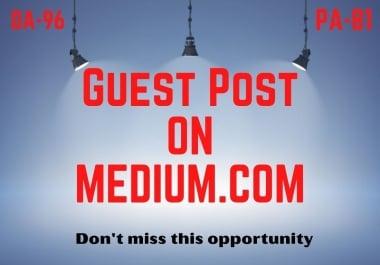 I will create guest post Backlink on Medium. com with unique content.