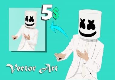 I will design a vector cartoon and vector arts