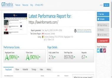 GTmetrix SCORE UPTO 99 FOR YOUR WODPRESS WEBSITE 99 GUARANTEED SCORE
