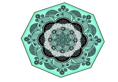 I will create floral beautiful printable adult mandala