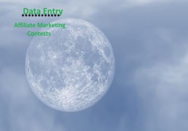 I will create consumer email list and Data Entry, contests. I am those content.