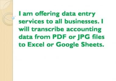 I will provide professional data entry services