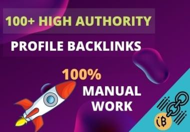 I will do 100+ high authority profile backlinks manually for SEO ranking