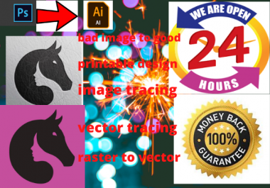 image tracing,  vector tracing raster to printable design