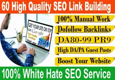 I will build 60 high quality SEO link building for your site