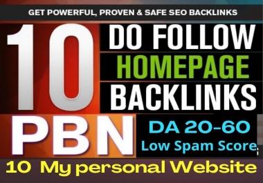 High Authority PBN Backlinks My 10 Personal Blog Website Homepage Do follow Contextual Backlinks