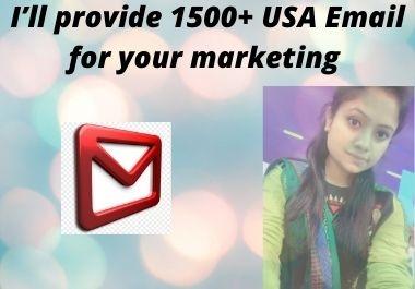 I will provide 1500+ Email for your marketing
