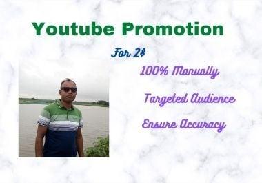 I will provide you with youtube promotion