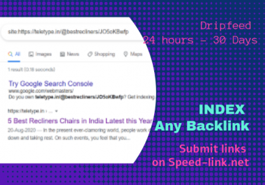 I will Index Backlinks with Premium Indexer Speed-links upto 2,000