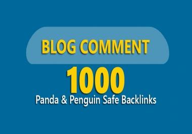 Creates 1,000 Panda & Penguin Safe Backlinks up to pr8 Blog Comments on Actual Page
