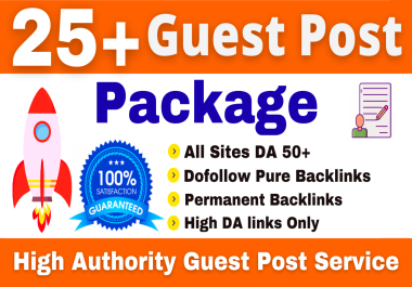 I Will Write and Publish 25 plus High Quality SEO Guest Posting Package & Backlinks