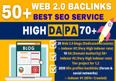 50+ High Domain Authority Web 2 0 Blogs SEO Backlinks Service For Boost Google Ranks