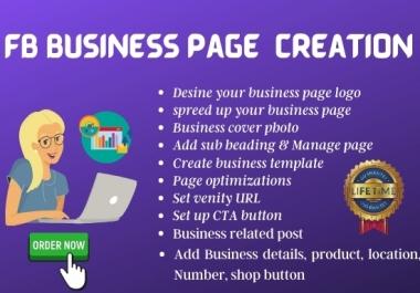 I will create your Facebook Business page for your business