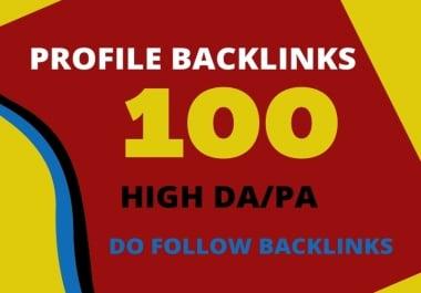 I will be do High DA-PA Do Follow SEO Profile Backlinks