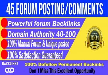 Create Forum Posting Backlinks 45 High Authority Links
