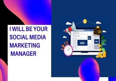 I will be Your Social Media Marketing Manager by online
