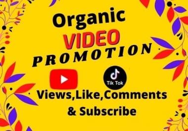 I will do organic video promotion with active audience
