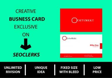 I will Design unique professional Business/Visiting Card