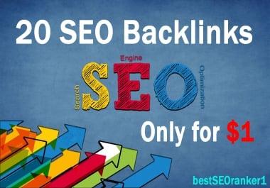 I will do Manually 20 High Authority DA50-90+ SEO Backlinks