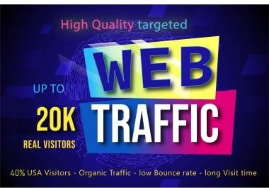20,000+ worldwide google analytics web traffic low bounce rate
