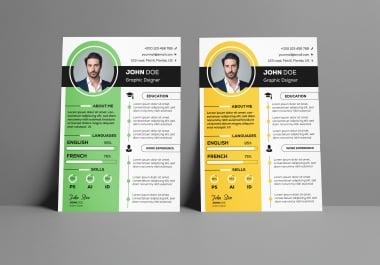 I will Design professional corporate resume for you