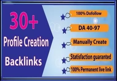 I Will Provide 30+ Profile Creation Backlink To Rank Your Website
