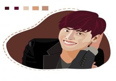 Do digital portrait illustration,  line art for you