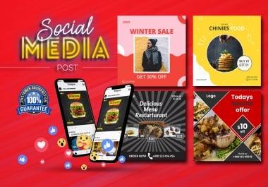 I will design attractive social media posts by canva