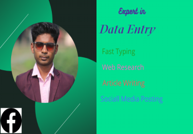 I will do Any kind of Data Entry.