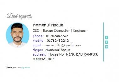 I will creat your html signature