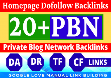Permanent 20+ Homepage PBN Backlinks All Dofollow Quality Backlinks with unique websites