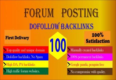 I Will Provide 50 Forum Posting On High DA PA sites For Ranking your website