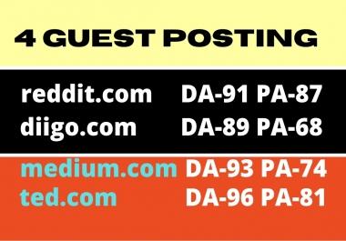 I will publish 4 Guest Posts On High Authority Website with Niche based Unique Content