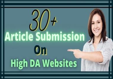 I Will Provide 30 HQ Article Submission SEO Backlinks