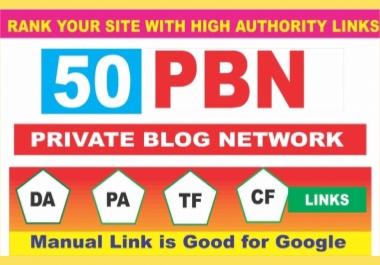 Create 50 High PA/DA TF/CF Homepage PBN Backlinks To Skyrocket you SERP