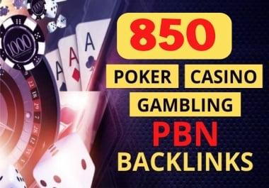 Create Strong Judi Bola,  Casino,  Poker,  Gambling,  850 PBN Homepage With 300 2nd Tiers Backlinks