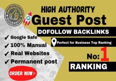 Create 20 Blog high authority Dofollow Guest Posts permanent Backlinks