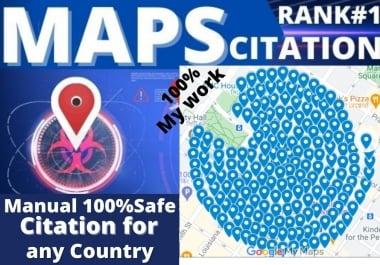 I will create 250+ google maps citation to rank website,  directory submission,  business listing