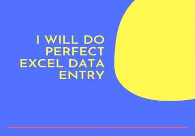 I will do Perfect Excel Data Entry