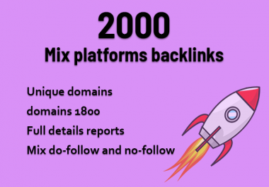 2000 Mix platforms backlinks Unique domain