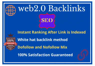 I will do 50 web2 0 contextual backlinks With High DA