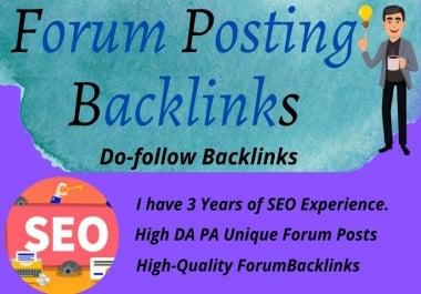 I will 50 High Authority Forum Posting Backlinks and Rank for your website