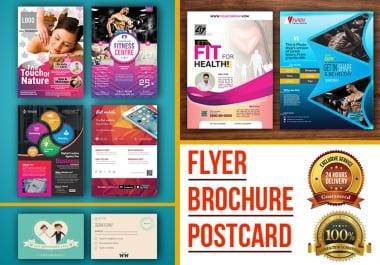 I will do Corporate flyer,  brochure,  postcard design in one day